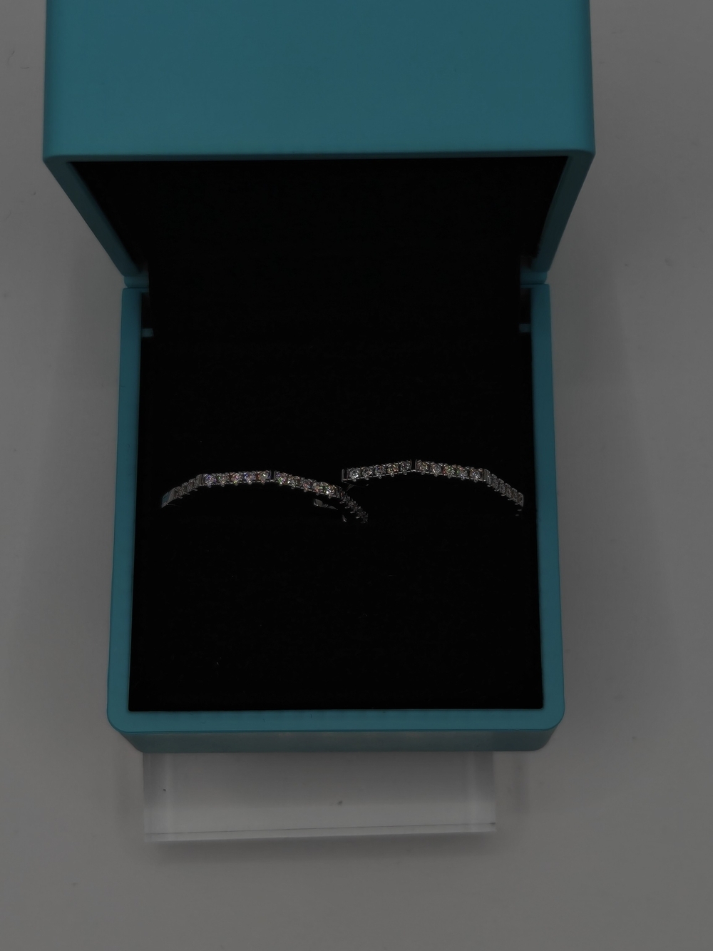 Moissanite Sterling Silver Cubic Zirconia Curved Hoop Earrings - Picture 2 of 6